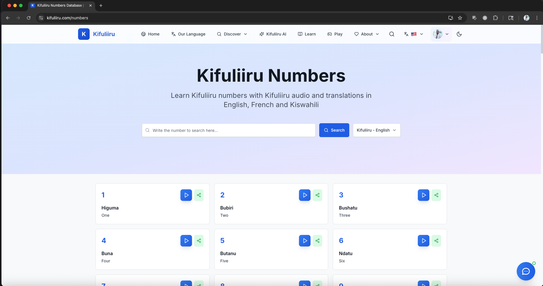 Kifuliiru Numbers